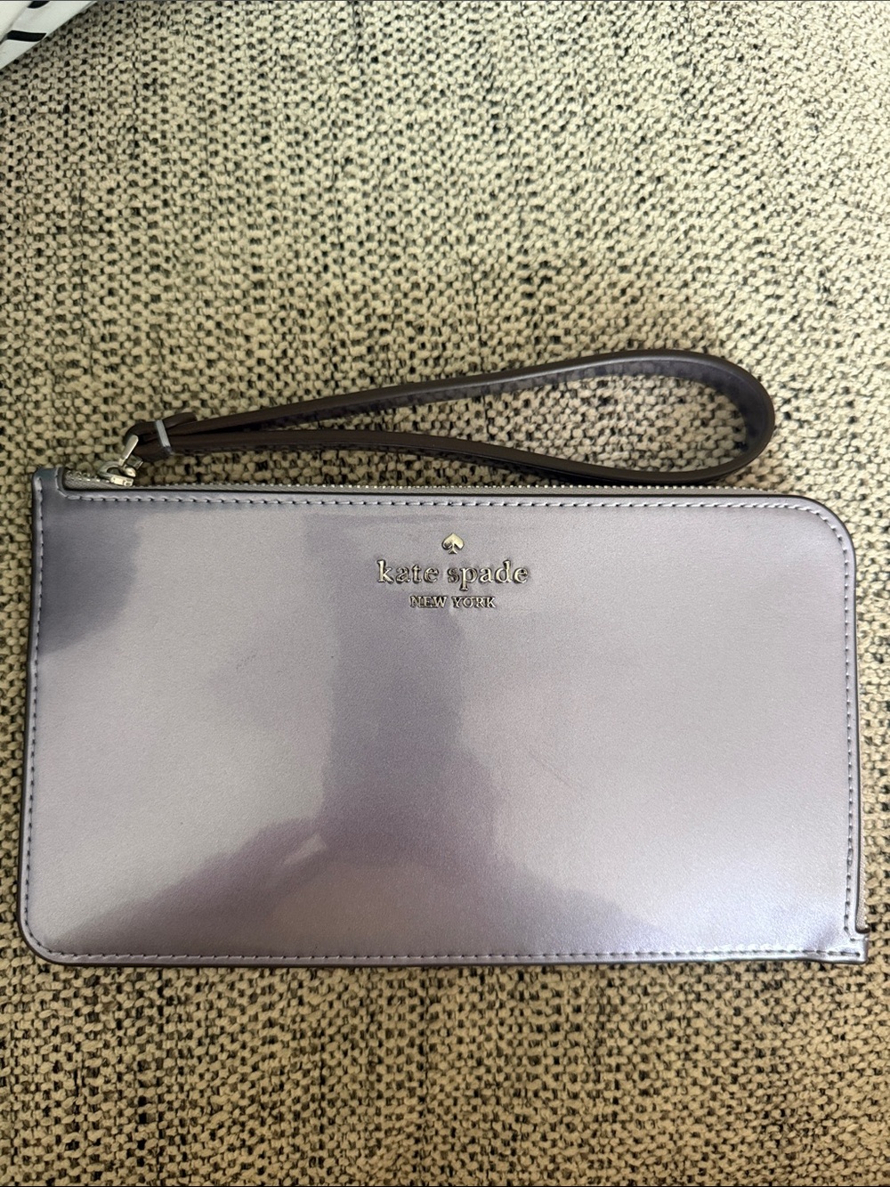 Kate spade Metallic Lavender Zip Wristlet